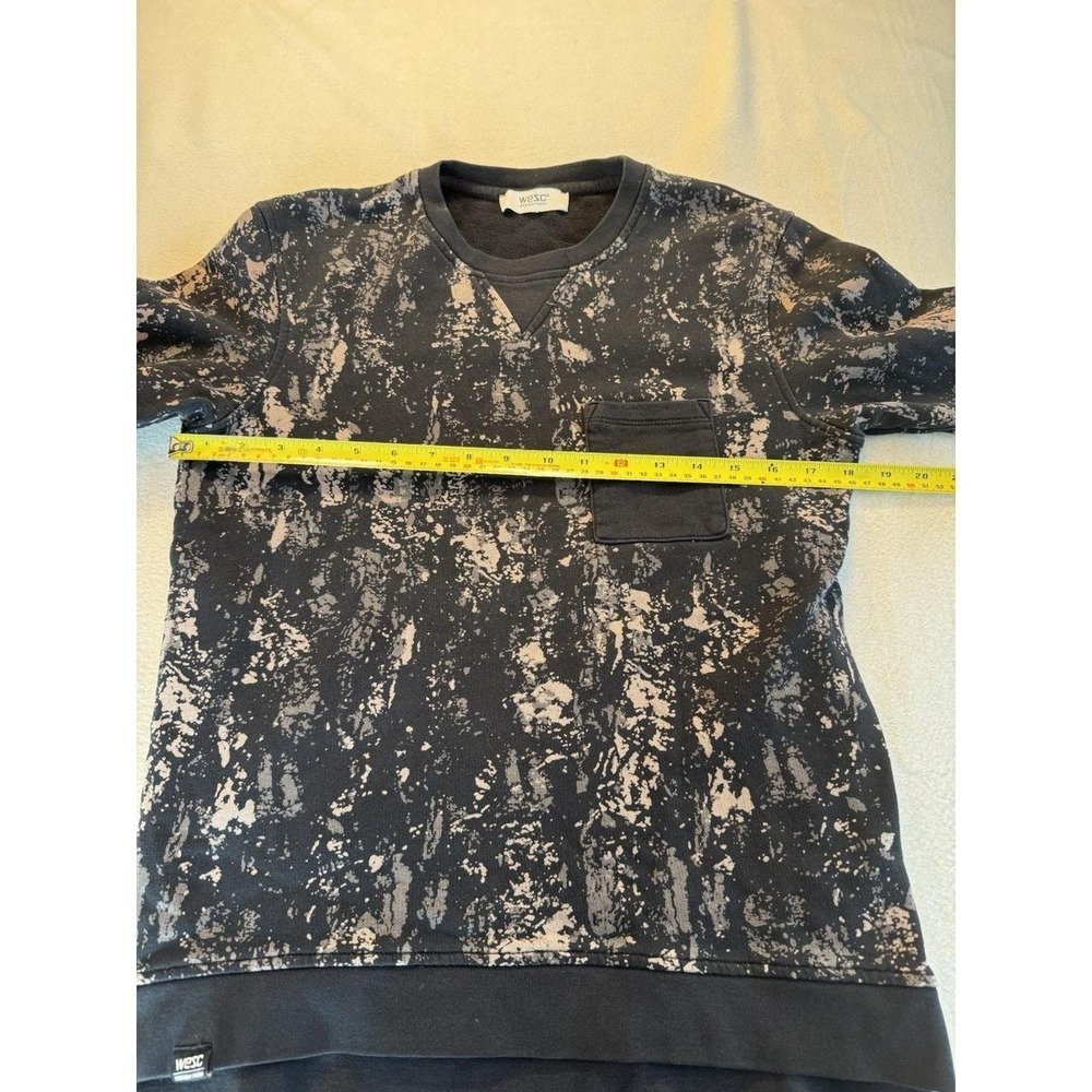 Wesc Branko Sweatshirt in black acid wash  XS - Picture 4 of 8